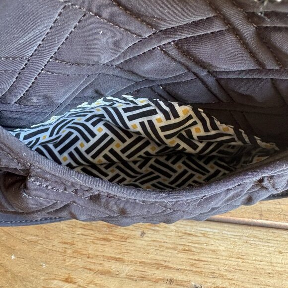 Vera Bradley Black Quilted Shoulder Bag Tote Purse Satchel READ DETAILS - Picture 3 of 16